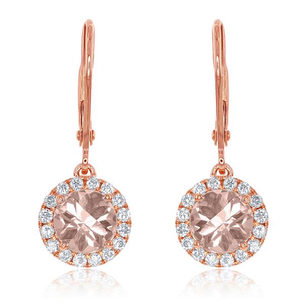 View 14Kw or y/14kr Gold Morganite Earrings