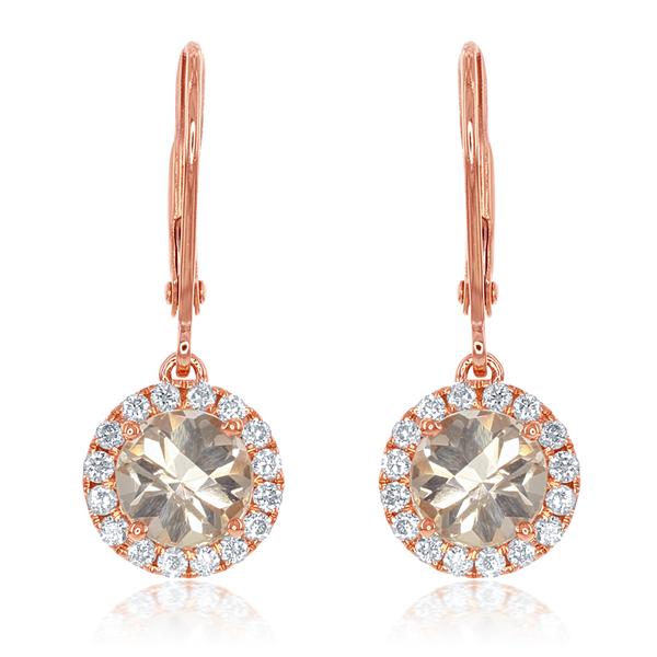 View 14Kw or y/14kr Gold Morganite Earrings