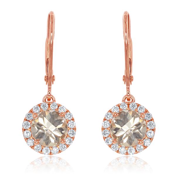 View 14Kw or y/14kr Gold Morganite Earrings