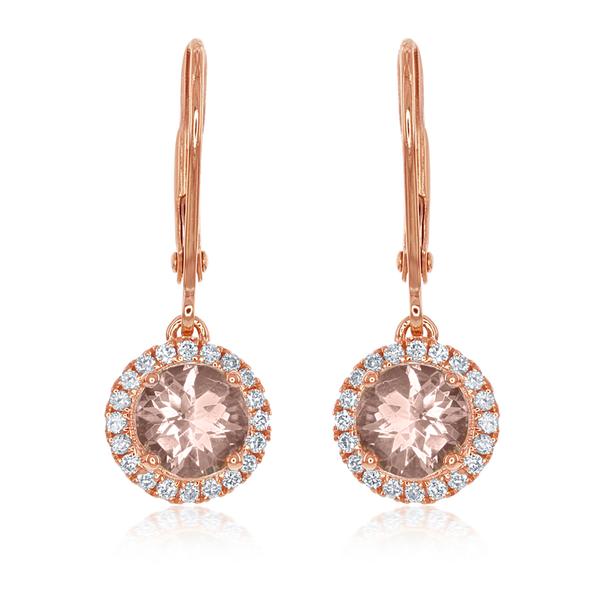 View 14Kw or y/14kr Gold Morganite Earrings