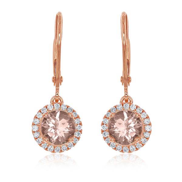 View 14Kw or y/14kr Gold Morganite Earrings