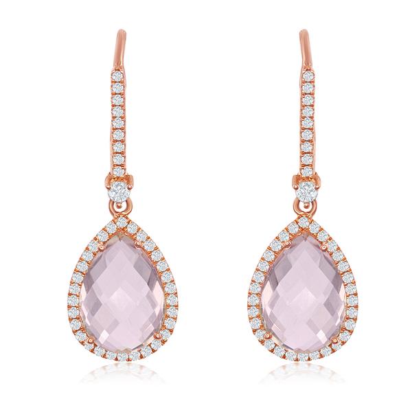 View 14Kw or y/14kr Gold Morganite Earrings