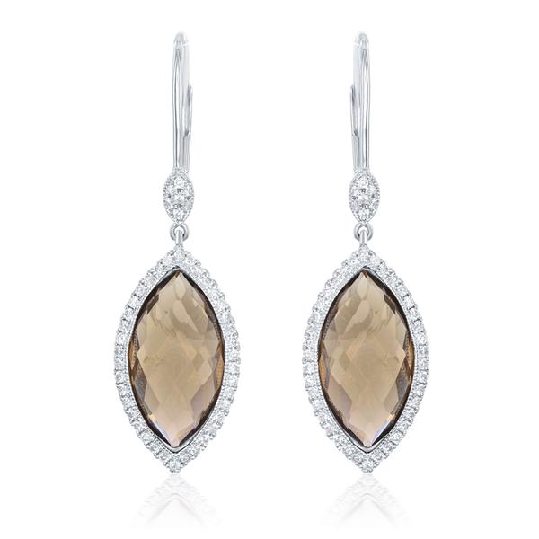 View 14Kw or y/14kr Gold Smoky Quartz Earrings