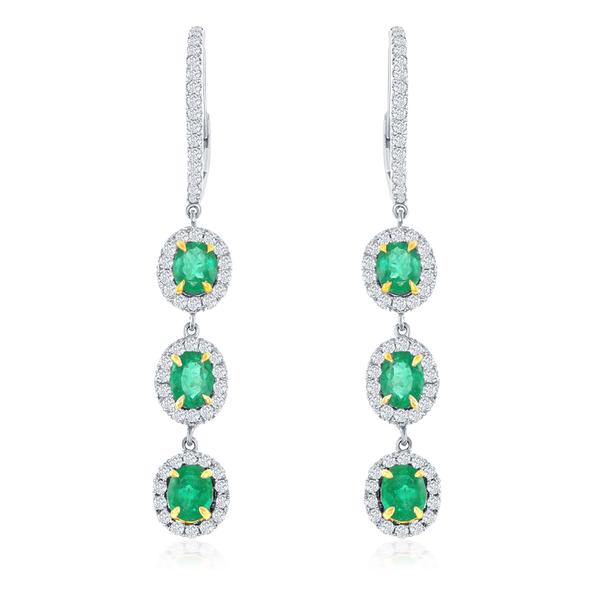 View Plat or 18K Gold Emerald Earrings