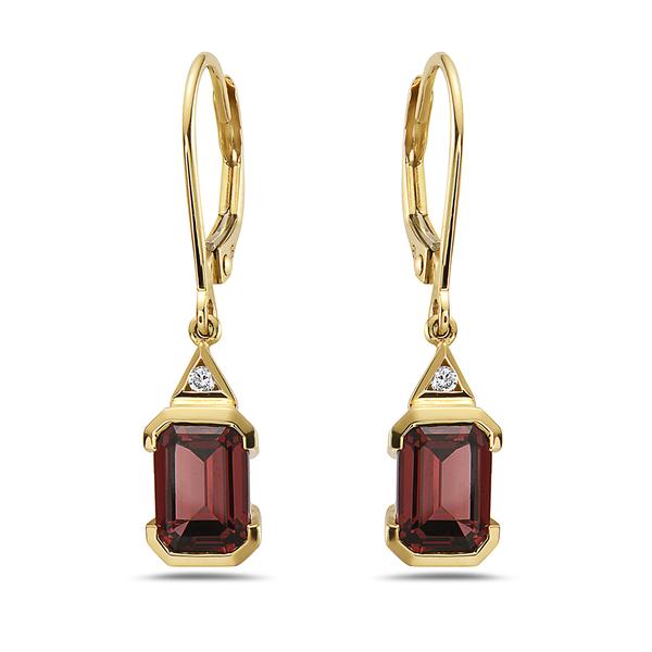 View 14Kw or y/14kr Gold Garnet Earrings