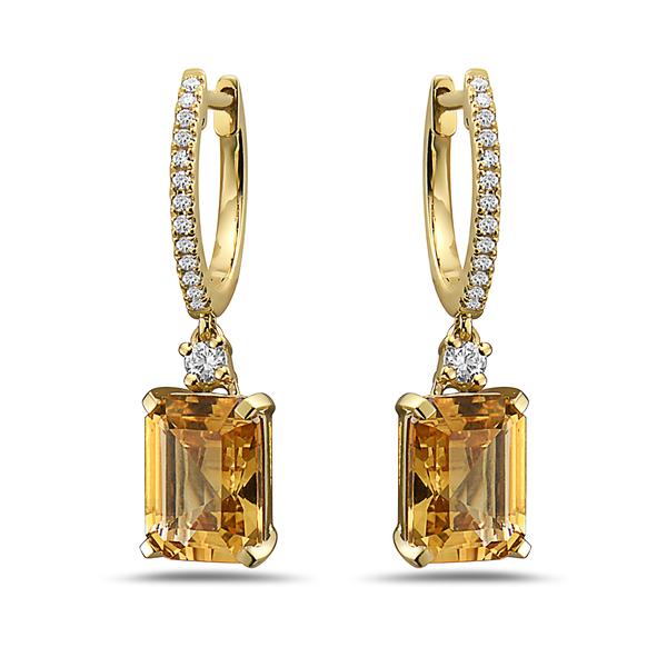 View 14Kw or y/14kr Gold Citrine Earrings