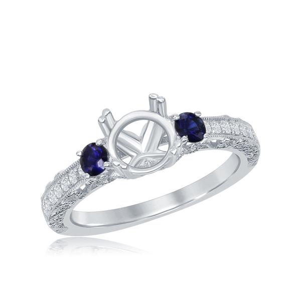 View 14Kw or y/14kr Gold Sapphire Ring