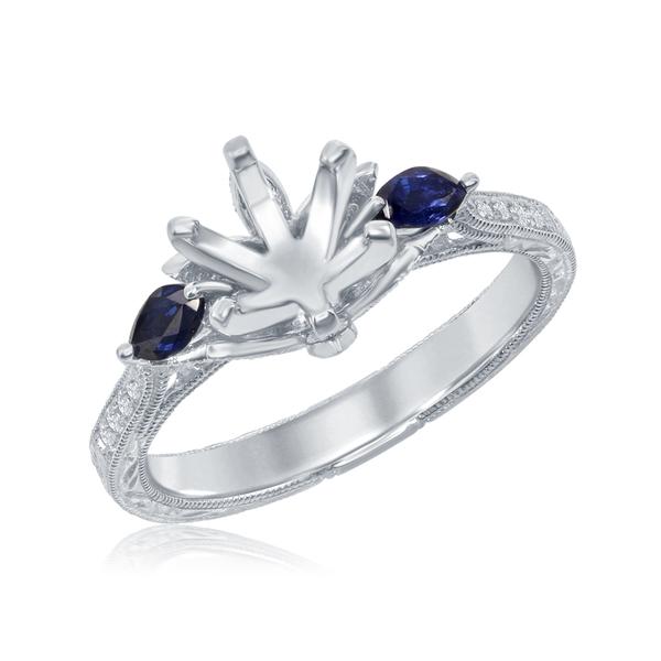 View 14Kw or y/14kr Gold Sapphire Ring