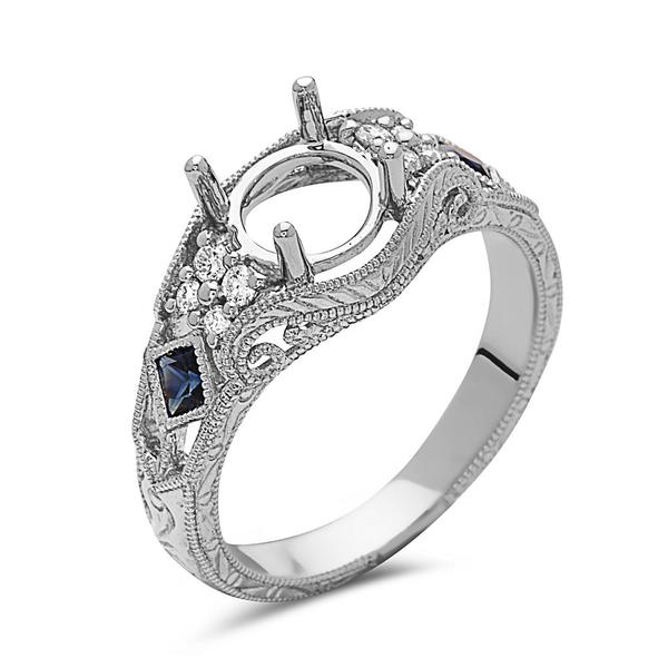 View 14Kw or y/14kr Gold Sapphire Ring