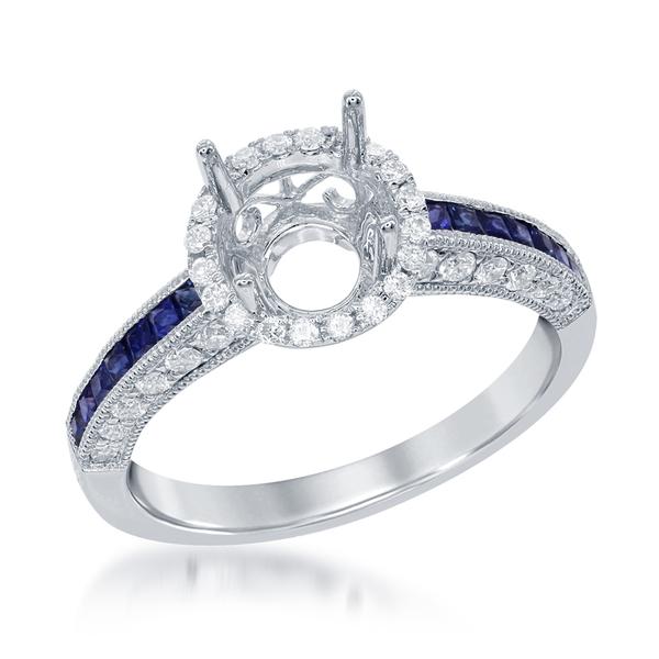 View 14Kw or y/14kr Gold Sapphire Ring