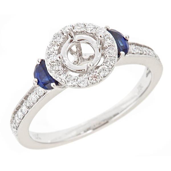 View 14Kw or y/14kr Gold Sapphire Ring