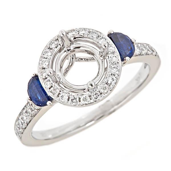 View 14Kw or y/14kr Gold Sapphire Ring