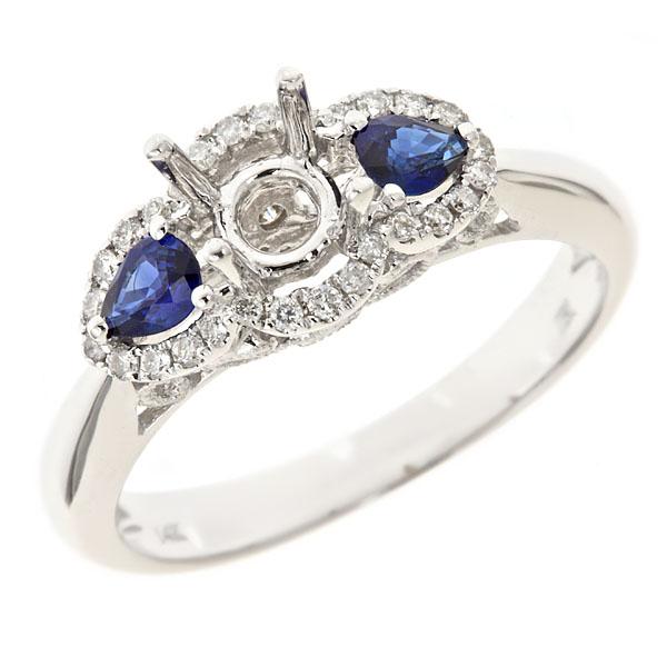 View 14Kw or y/14kr Gold Sapphire Ring