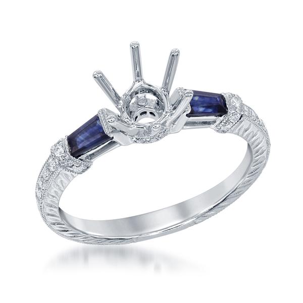 View 14Kw or y/14kr Gold Sapphire Ring