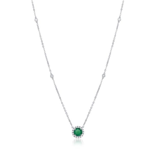 View 18Kw or 18ky/ 18kr Gold Emerald Necklace