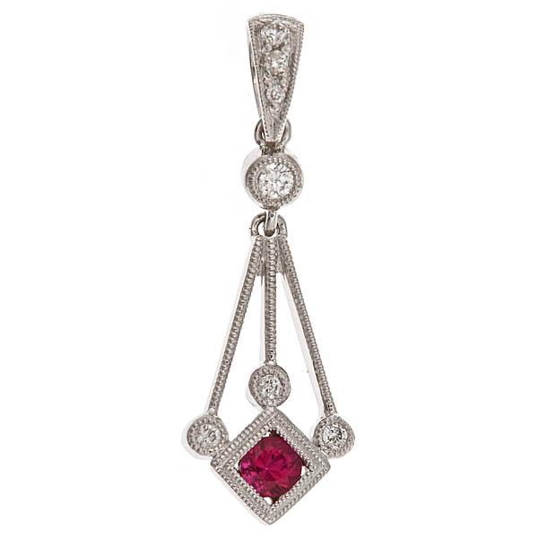 View 14Kw or y/14kr Gold Ruby Pendant