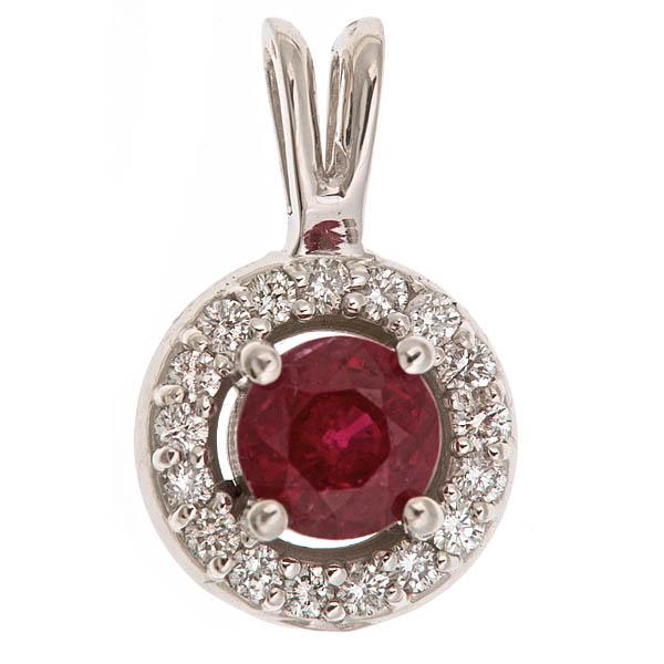 View 14Kw or y/14kr Gold Ruby Pendant