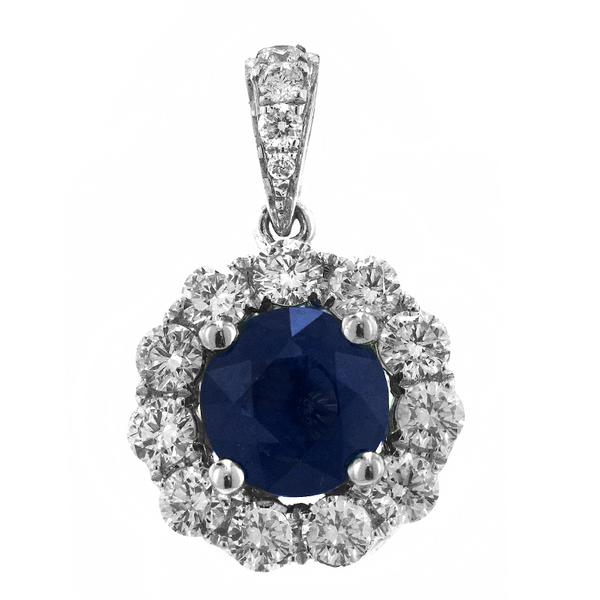 View 14Kw or y/14kr Gold Sapphire Pendant