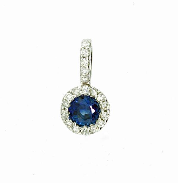 View 14Kw or y/14kr Gold Sapphire Pendant