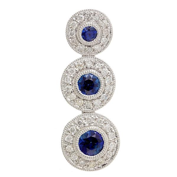 View 14Kw or y/14kr Gold Sapphire Pendant
