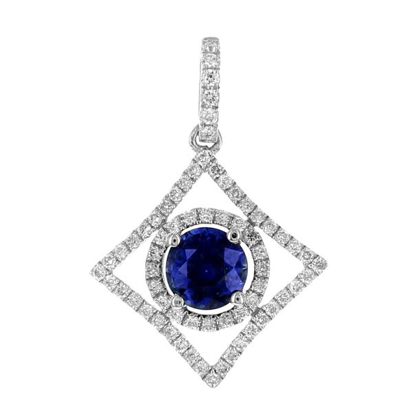 View 14Kw or y/14kr Gold Sapphire Pendant