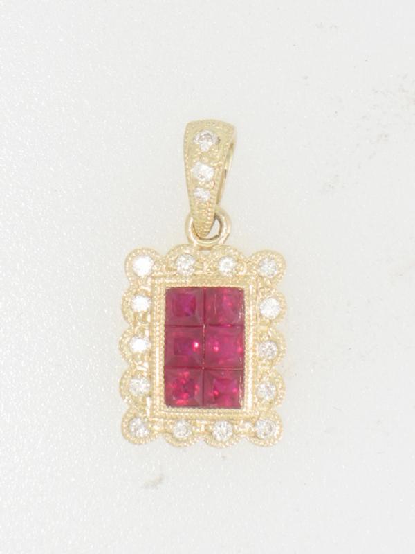 View 14Kw or y/14kr Gold Ruby Pendant