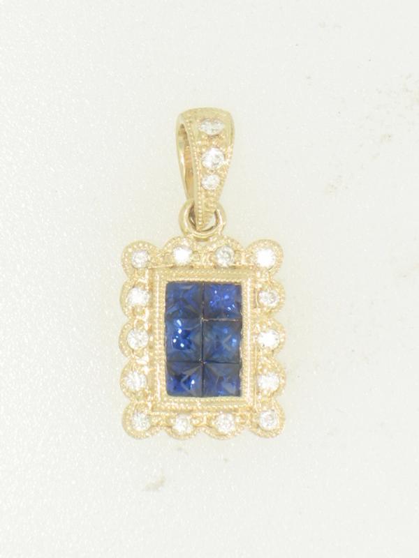 View 14Kw or y/14kr Gold Sapphire Pendant