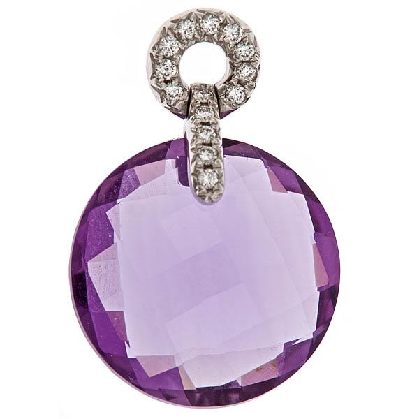 View White  Gold Amethyst Pendant