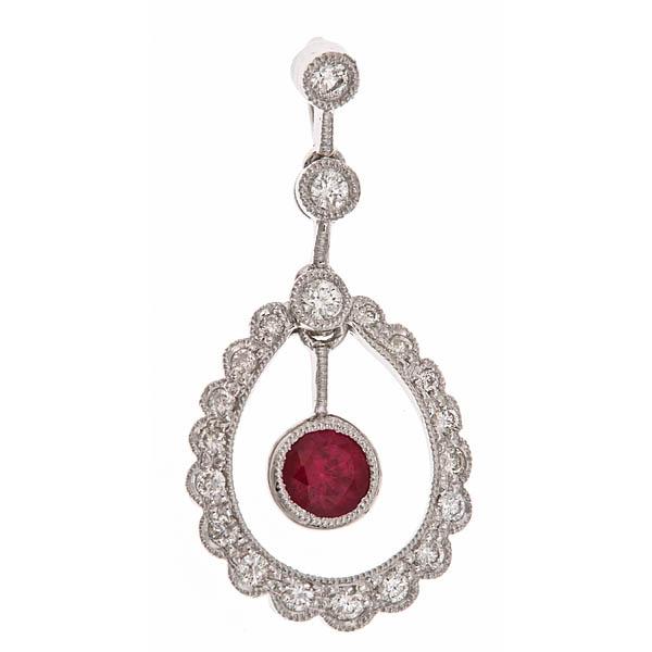 View 14Kw or y/14kr Gold Ruby Pendant