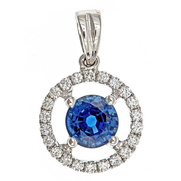 View 14Kw or y/14kr Gold Sapphire Pendant