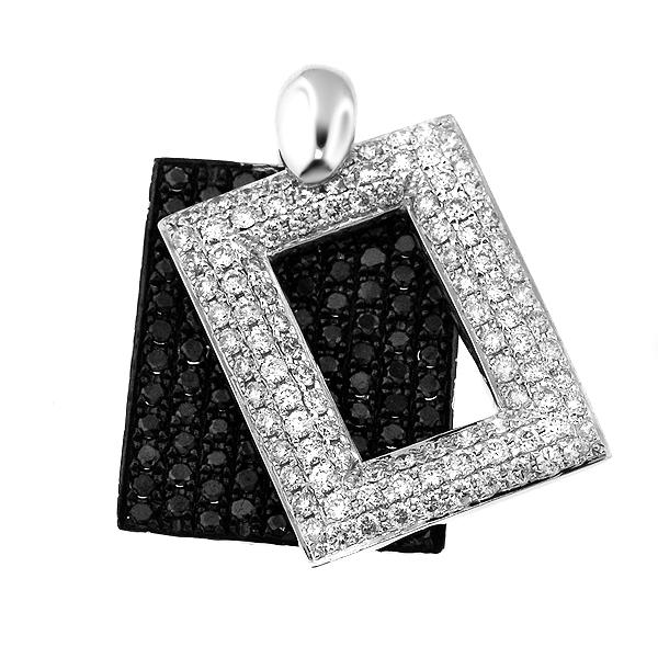 View 14Kw or y/14kr Gold Black Diamond Pendant