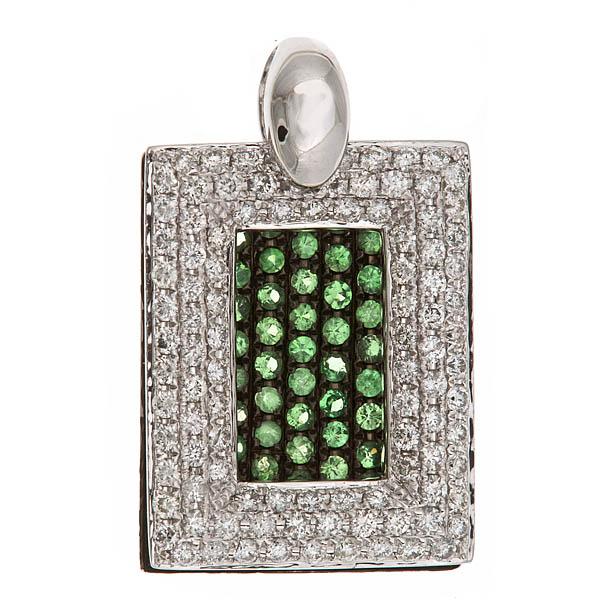 View 14Kw or y/14kr Gold Green Garnet Pendant