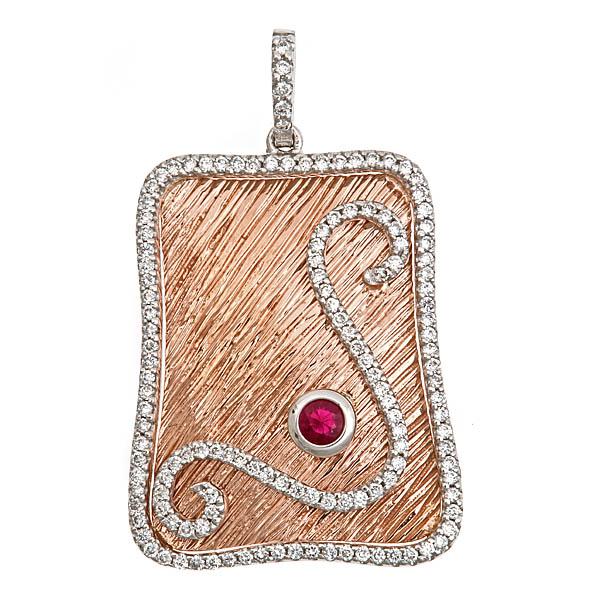 View 14Kw or y/14kr Gold Ruby Pendant