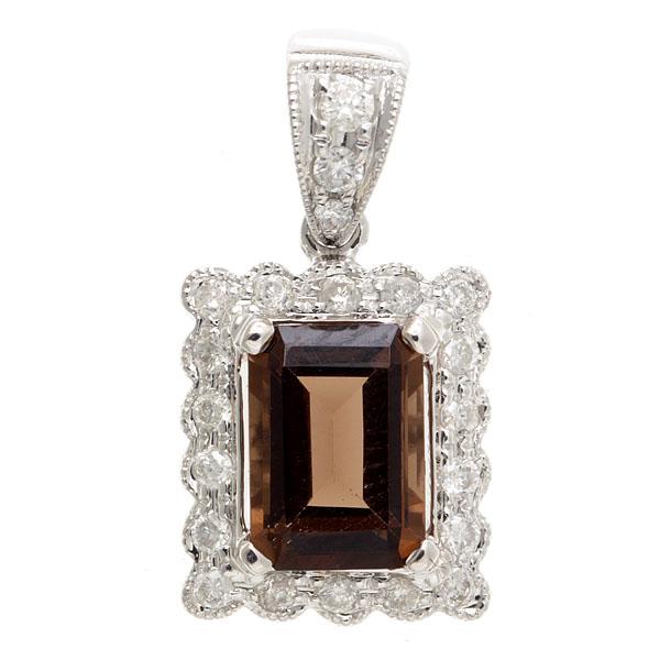 View 14Kw or y/14kr Gold Smoky Quartz Pendant