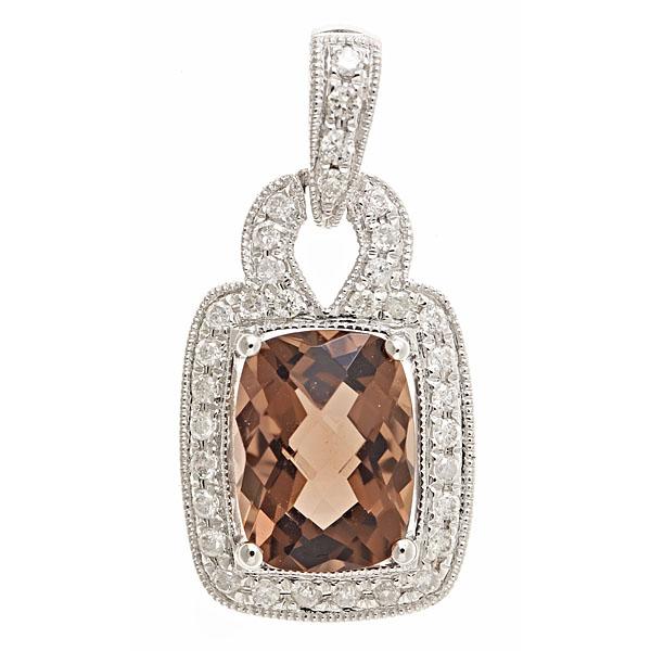View 14Kw or y/14kr Gold Smoky Quartz Pendant
