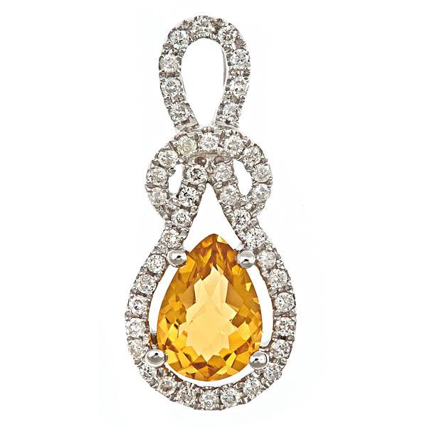 View 14Kw or y/14kr Gold Citrine Pendant