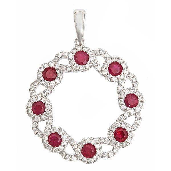 View 14Kw or y/14kr Gold Ruby Pendant