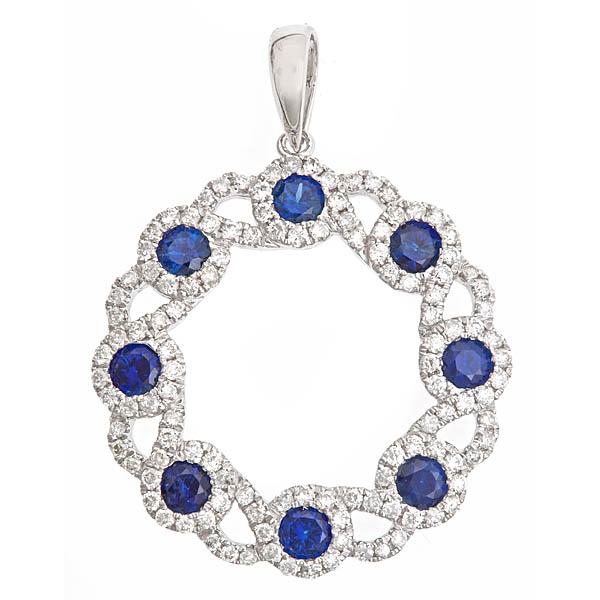 View 14Kw or y/14kr Gold Sapphire Pendant