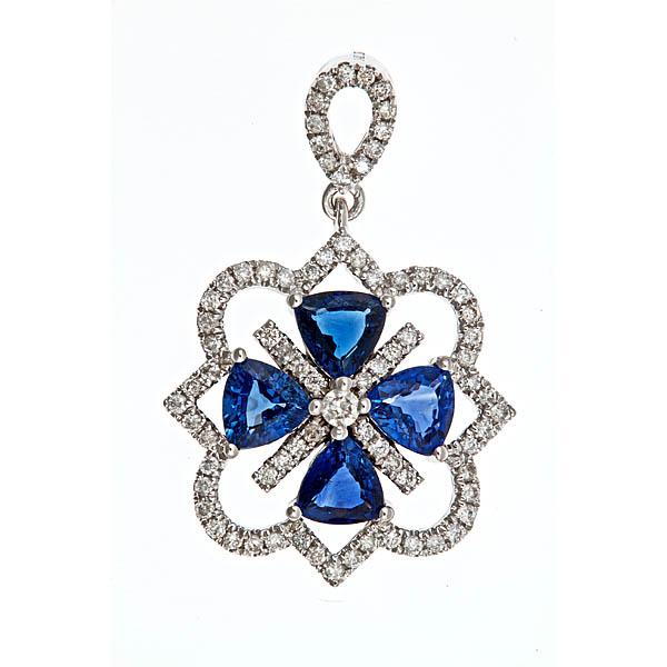 View 14Kw or y/14kr Gold Sapphire Pendant