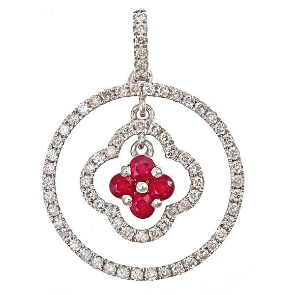 View 14Kw or y/14kr Gold Ruby Pendant