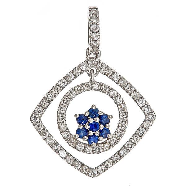 View 14Kw or y/14kr Gold Sapphire Pendant