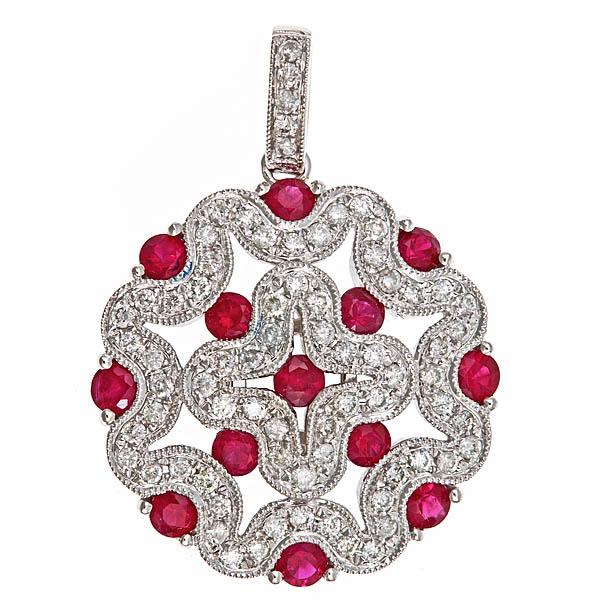 View 14Kw or y/14kr Gold Ruby Pendant