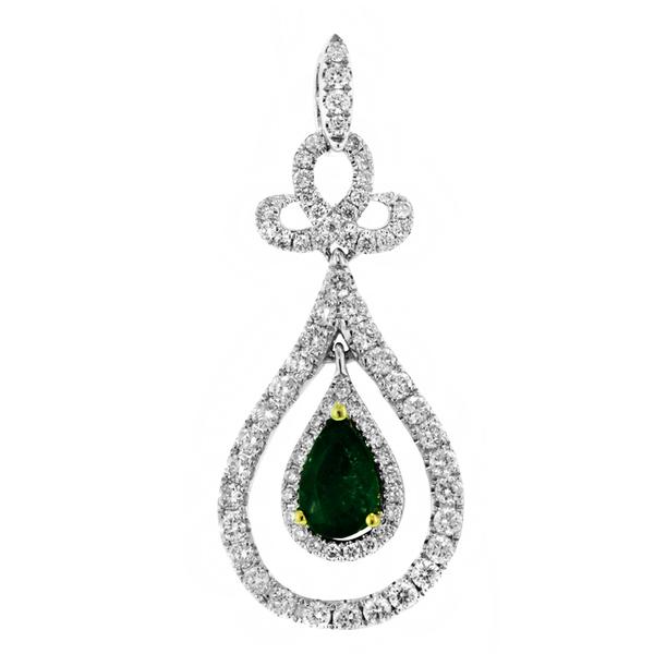 View 14Kw or y/14kr Gold Emerald Pendant