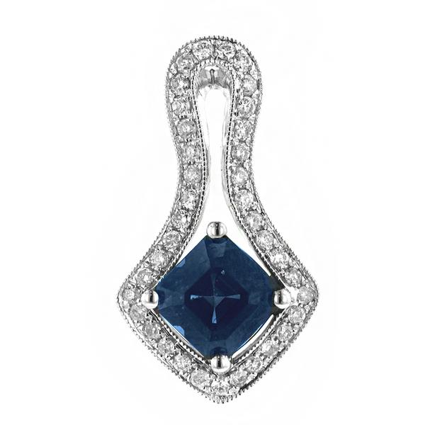 View 14Kw or y/14kr Gold Sapphire Pendant