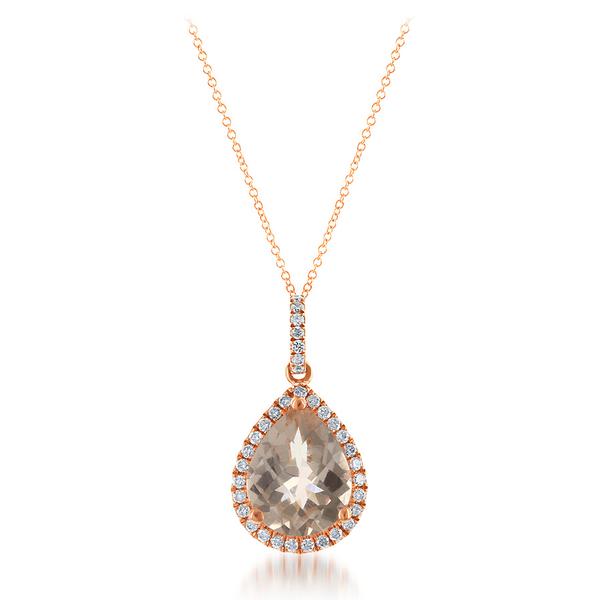 View 14Kw or y/14kr Gold Morganite Pendant