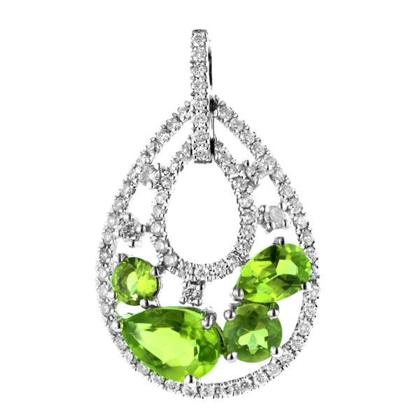 View 14Kw or y/14kr Gold Peridot Pendant