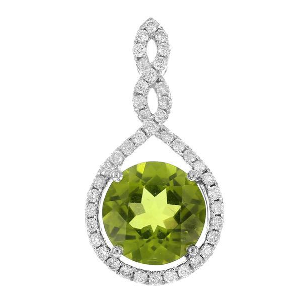 View 14Kw or y/14kr Gold Peridot Pendant