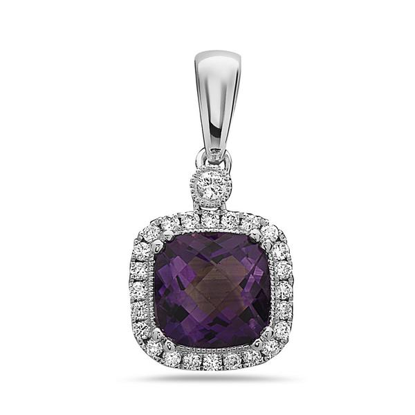 View 14Kw or y/14kr Gold Amethyst Pendant