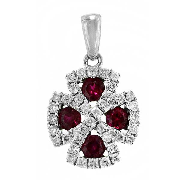 View 14Kw or y/14kr Gold Ruby Pendant