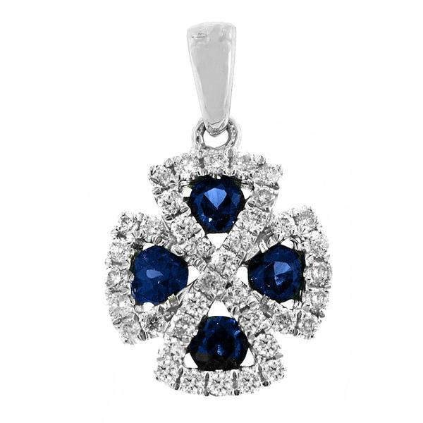 View 14Kw or y/14kr Gold Sapphire Pendant